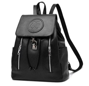Lady PU Leather Backpack Travel Bag