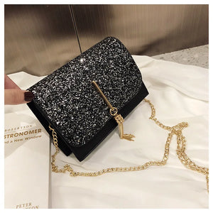 Tassel Chain Shoulder Bag for Women - PU Material