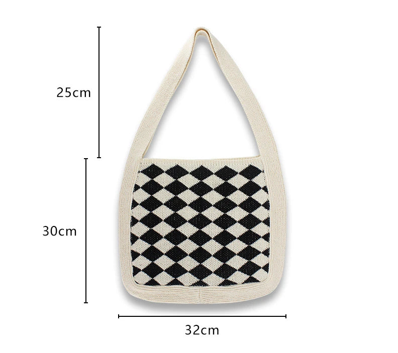 Casual Knitted Slouchy Bag Soft Shoulder Hobo Bag