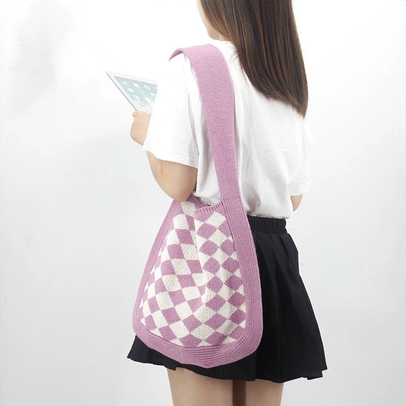 Casual Knitted Slouchy Bag Soft Shoulder Hobo Bag