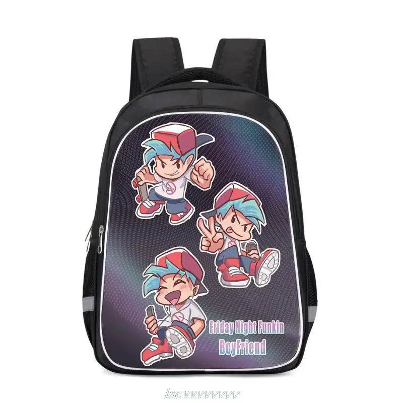 Cartoon Print Men Backpack for Teen School Daily Book Bag