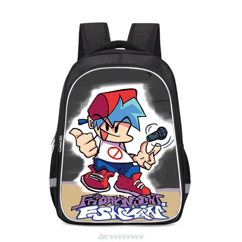 Cartoon Print Men Backpack for Teen School Daily Book Bag