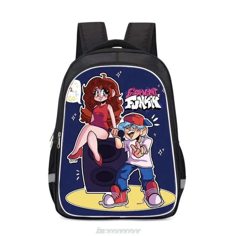 Cartoon Print Men Backpack for Teen School Daily Book Bag