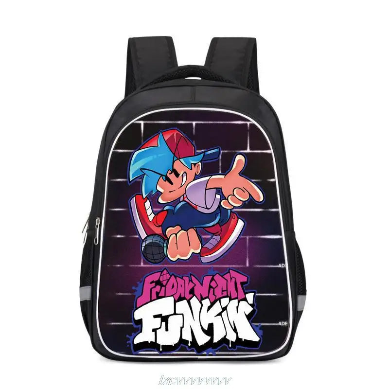 Cartoon Print Men Backpack for Teen School Daily Book Bag