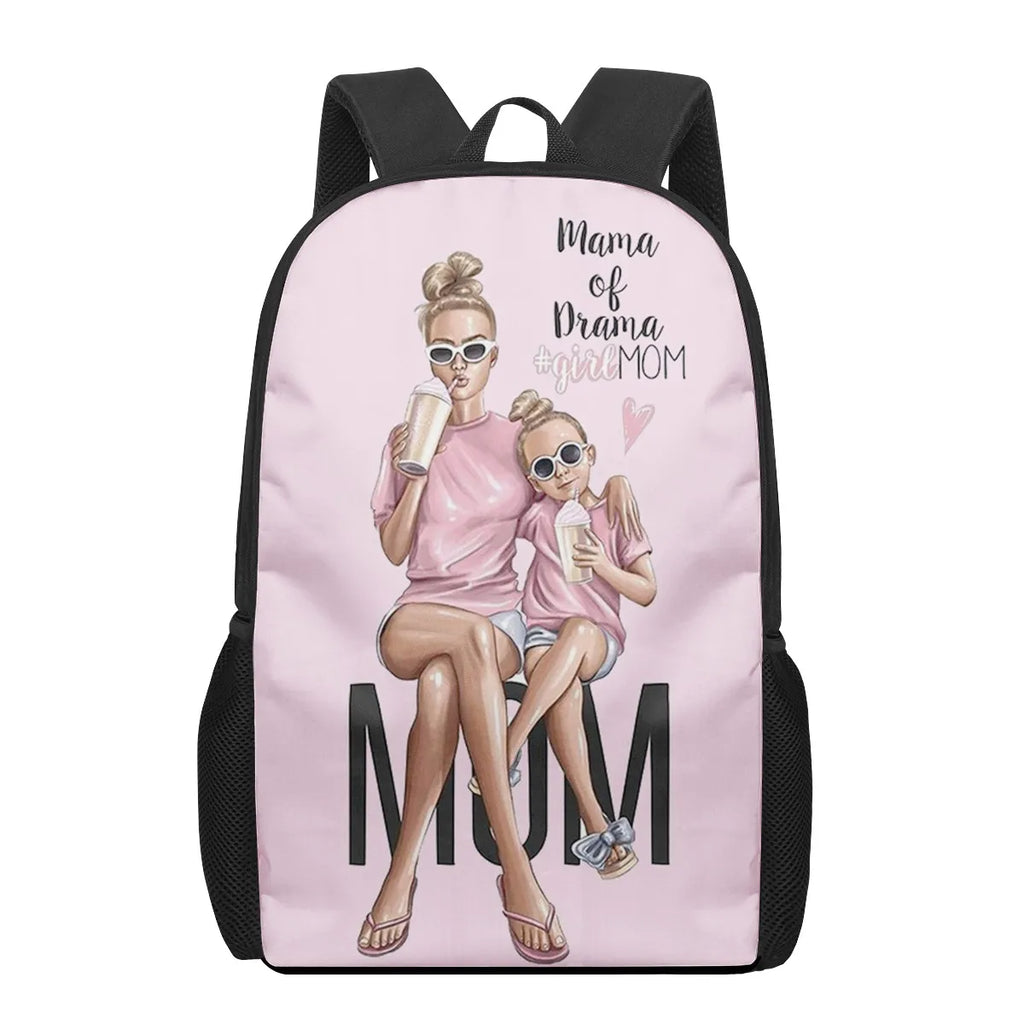 Girl Mom Baby 3D Print School Backpack for Boys Girls Teenager Kids Book Bag