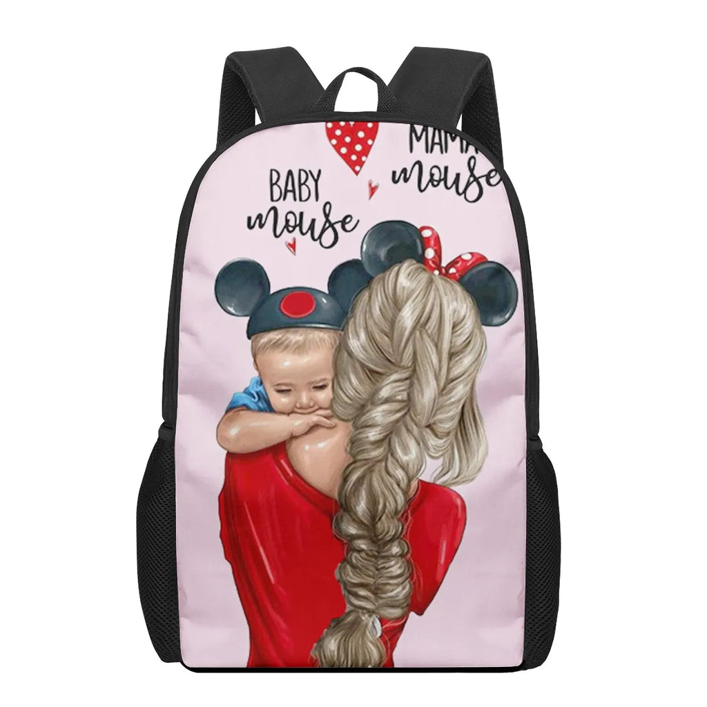 Girl Mom Baby 3D Print School Backpack for Boys Girls Teenager Kids Book Bag