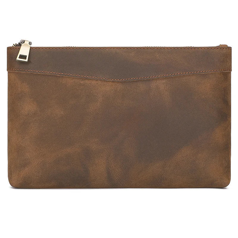 RFID Anti-Theft Crazy Horse Leather Armpit Bag