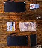 Vintage Leather Long Wallet Bill Bag Full Leather Note Bag Wallet