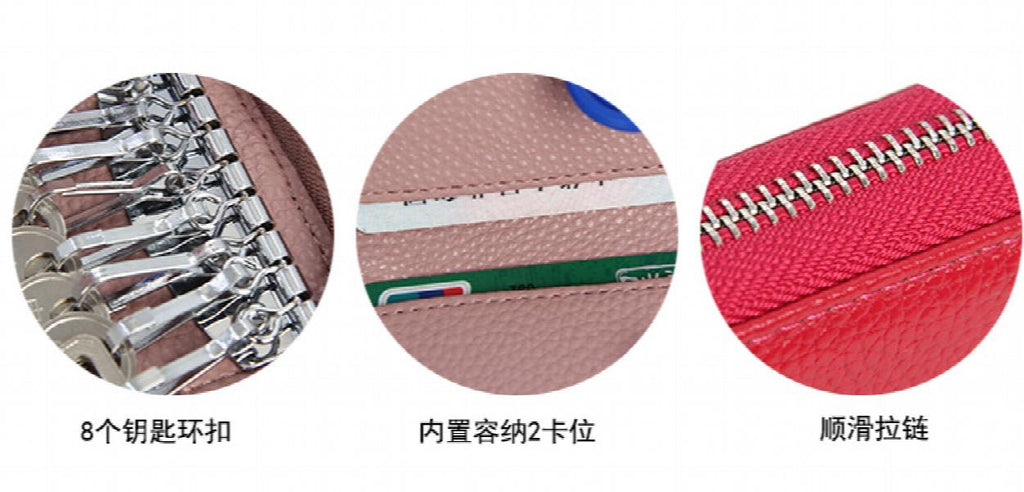 First Layer Cowhide Key Case High Capacity Leather Mini Cases