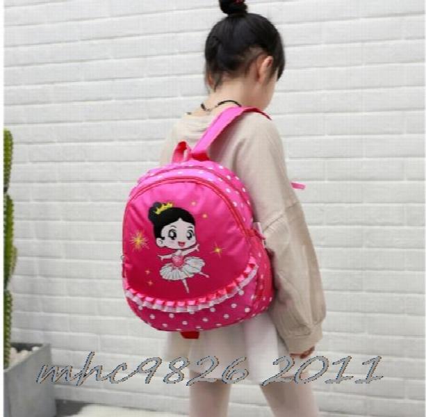 Girls Ballet Dance Bag Embroidered Canvas Gymnastic Sport Backpack