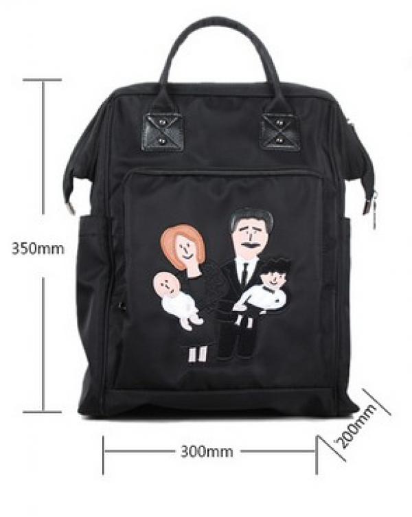 Oxford Waterproof Women's Backpack Mafia Family Cartoon