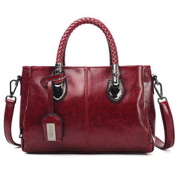 Soft Leather Boston Shoulder Bag Big Bag