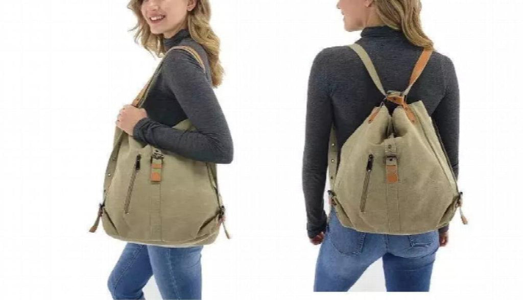 Winter Canvas Women Shoulder Bags Large Capacity Backpacks for School Travel