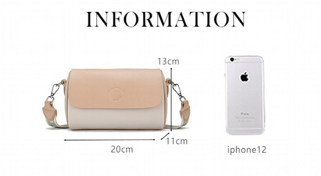 Casual Bucket Handbag Women PU Leather Shoulder Bag Wide Straps Crossbody