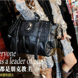 Women Skull Rivet Shoulder Bag Tote Bag