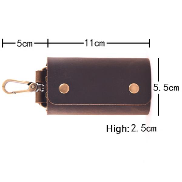 Leather Key Wallet Key Holder Case with 6 Key Ring
