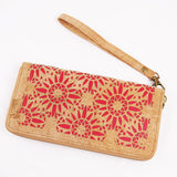 Red Floral Cork Wallet Gift for Vegan Women