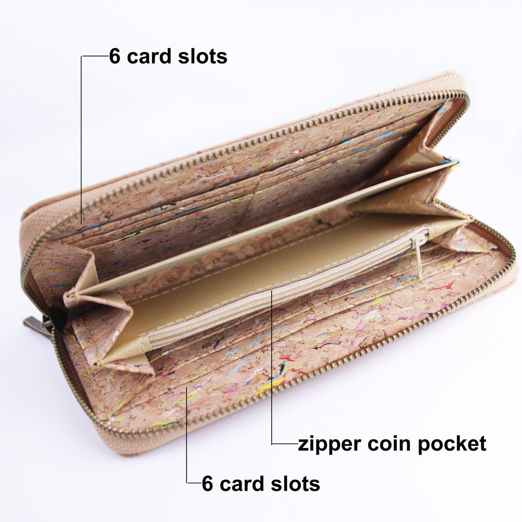 Red Floral Cork Wallet Gift for Vegan Women