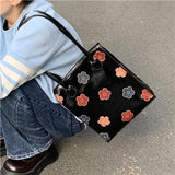 Japanese Pu Leather Small Flowers Messenger Bag Shoulder Bags