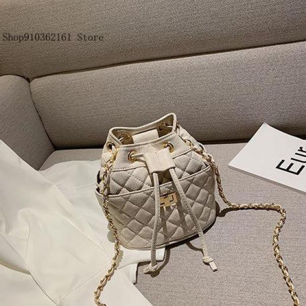 Retro Bucket Bag Chain Embroidered Shoulder Bag