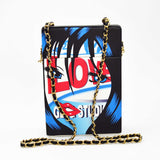 Girl Face Messenger Chain Flap Shoulder Box Bag