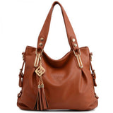 Tassel Large Tote Bag Shoulder Bag for Women with Tassel Detail