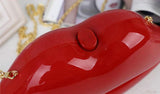 Acrylic Red Lips Evening Clutch Shoulder Handbag