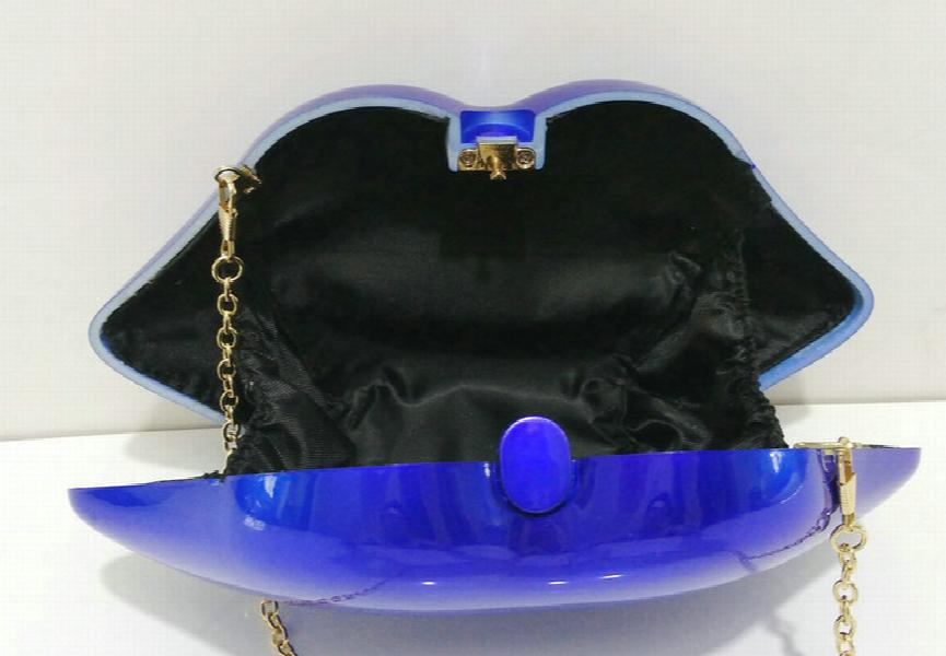 Acrylic Red Lips Evening Clutch Shoulder Handbag