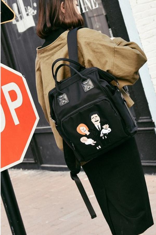 Oxford Waterproof Women's Backpack Mafia Family Cartoon