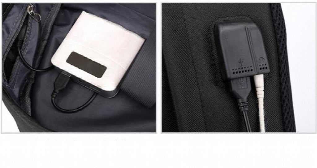 Assassination Classroom Printed USB Backpack With Chain Headphone Port