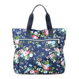 Floral Pattern Tote Bag Lightweight Nylon Beach Handbag Women's Shoulder Bag