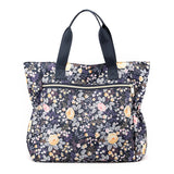 Floral Pattern Tote Bag Lightweight Nylon Beach Handbag Women's Shoulder Bag