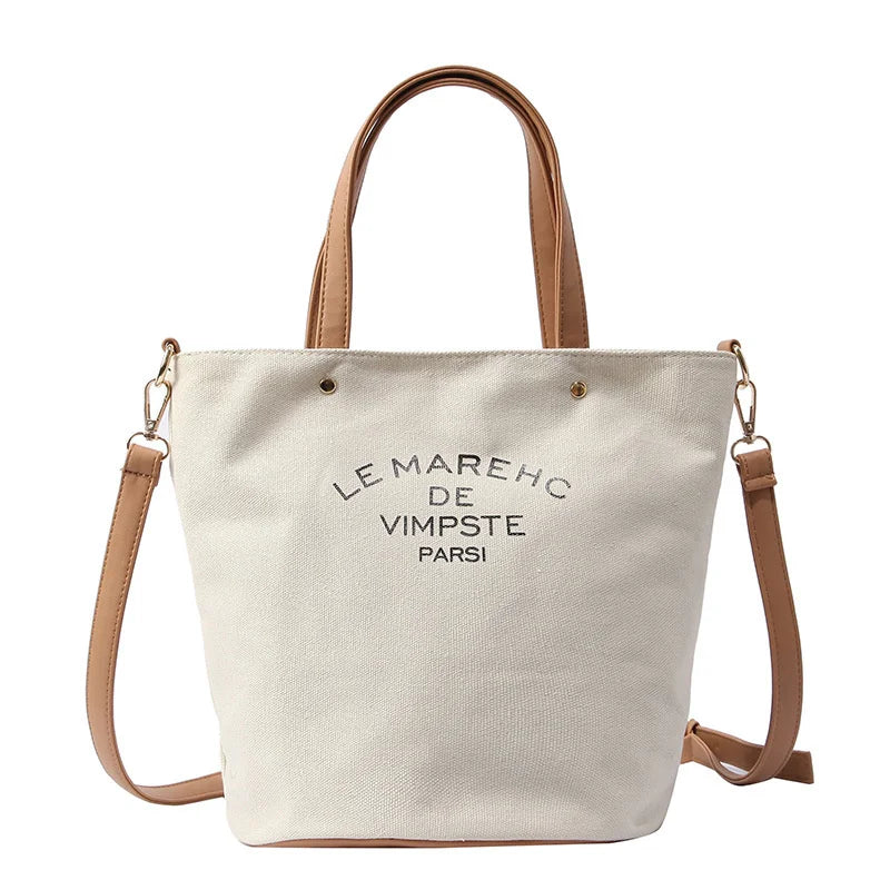 Mylb Ins Women's Handbag Canvas Letters Shoulder Bag Artistic