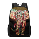 Indian Elephant Art Print 16-inch Teen School Bag