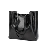 High Capacity Shoulder Bag Women's Oil Wax Leather Handbag