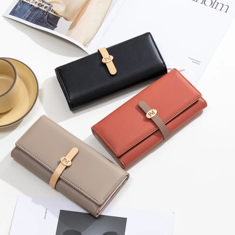 Women's PU Leather Handbag with Buckle Zipper