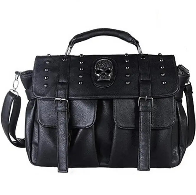 Women Skull Rivet Shoulder Bag Tote Bag