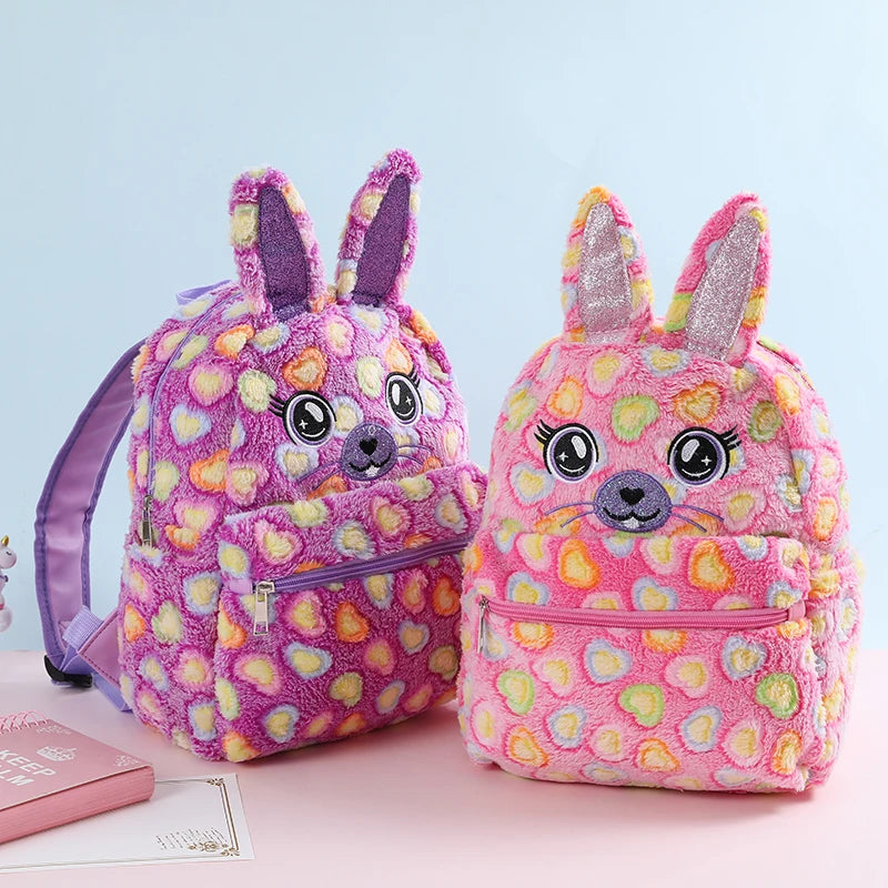 Plush Cat Bag Cartoon Schoolbags for Girls Small Kid Backpack
