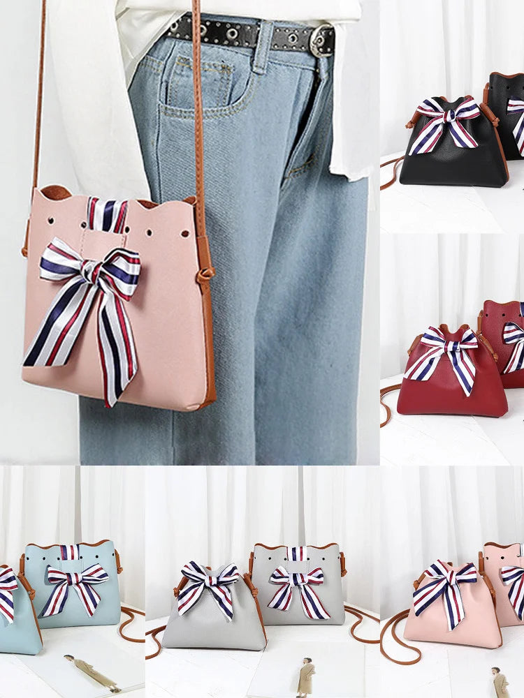Bowknot Bucket Bag Crossbody Bag for Women