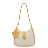 Versatile Contrast Messenger Bag One Shoulder Bucket Bag