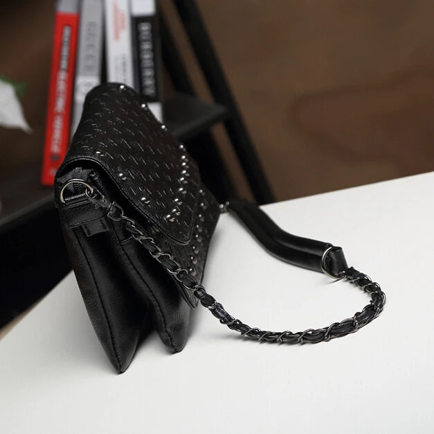 Stacy Bag Punk Rivet Shoulder Bag Lady Skull Print Bag