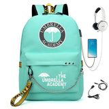 Umbrella Academy Backpack USB Charging Backpacks Female Male Chain Mochila