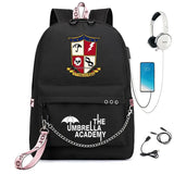 Umbrella Academy Backpack USB Charging Backpacks Female Male Chain Mochila
