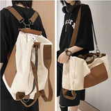 Canvas Travel Duffel Bag Unisex Backpack Multifunctional