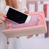 Cartoon Cat Long Wallet Small Fresh Two-fold Zipper Women's Wallet