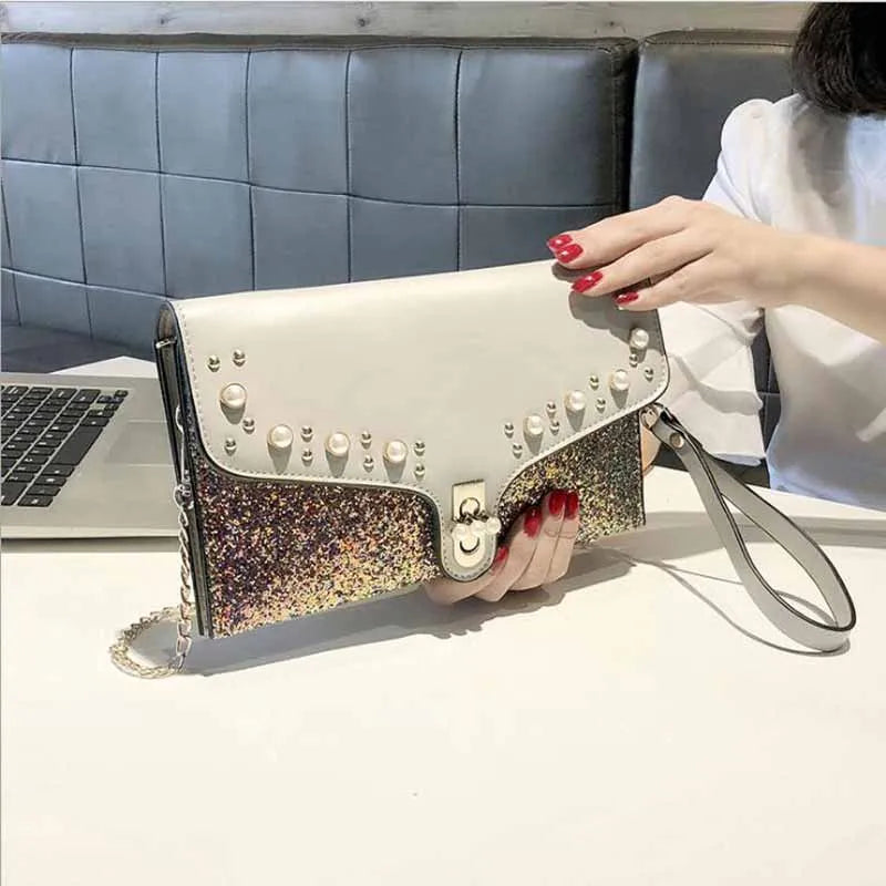Vintage Leather Handbags Women Wedding Clutches Party Purse Crossbody Bags