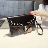 Vintage Leather Handbags Women Wedding Clutches Party Purse Crossbody Bags