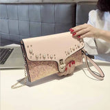 Vintage Leather Handbags Women Wedding Clutches Party Purse Crossbody Bags