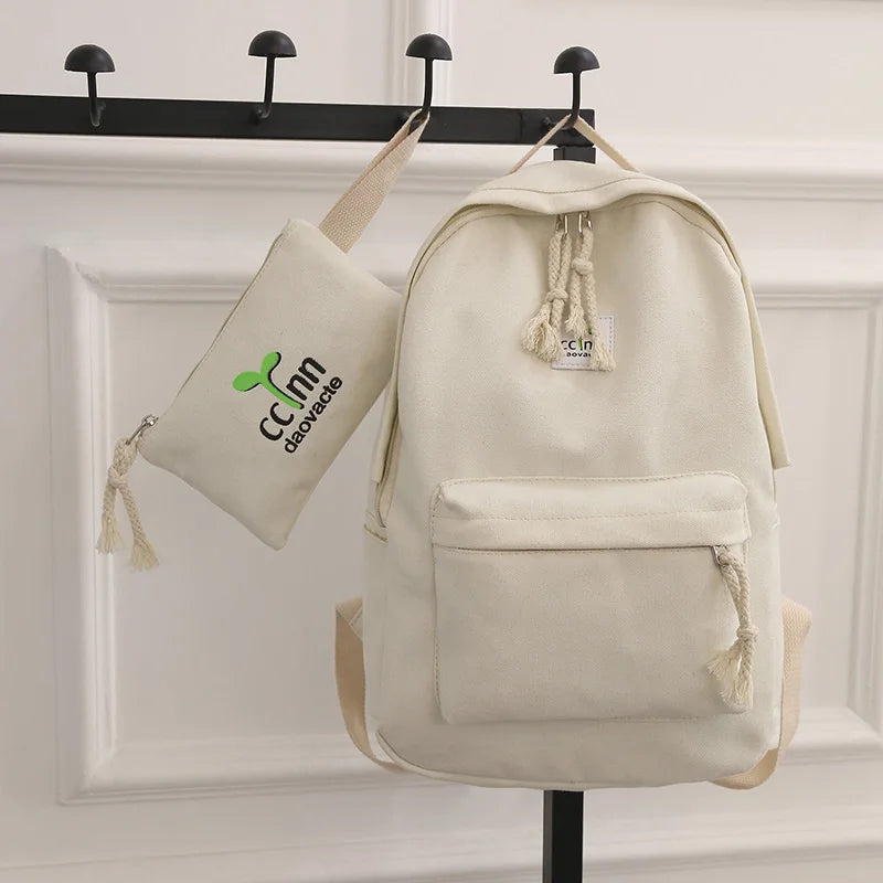 Canvas Shoulder College Wind School Student Bag Junior School Student Travel Bac