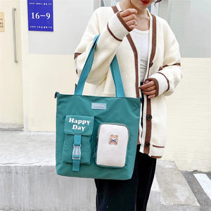Casual Contrast Messenger Bag Harajuku Nylon Cloth